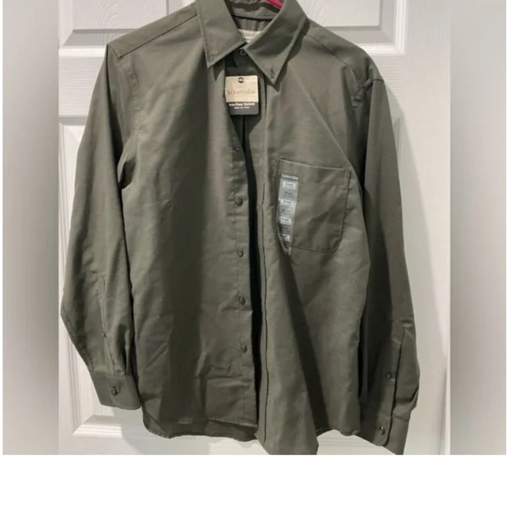 St. John's Bay Olive Iron-Free Shirt